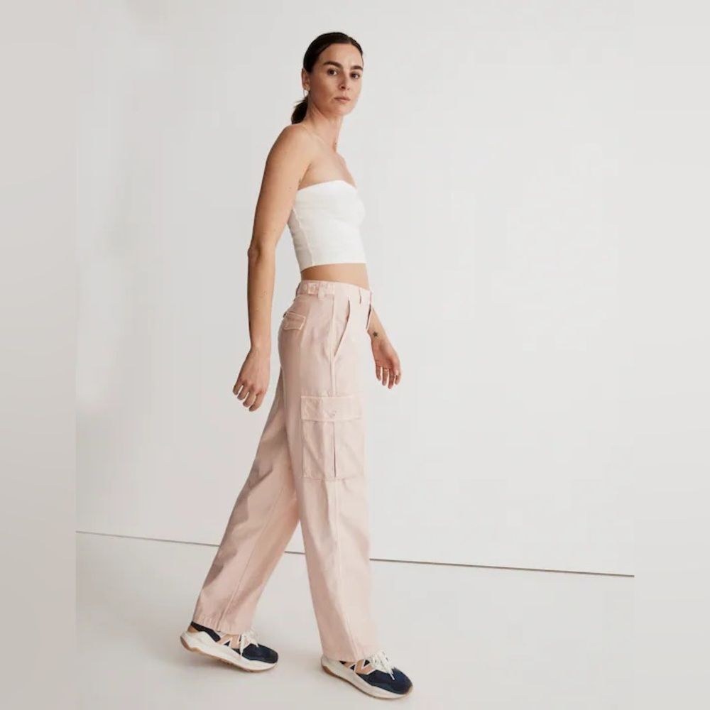 Madewell Women's Garment-Dyed Low-Slung Slouchy Straight Cargo Pants  | Size: 29